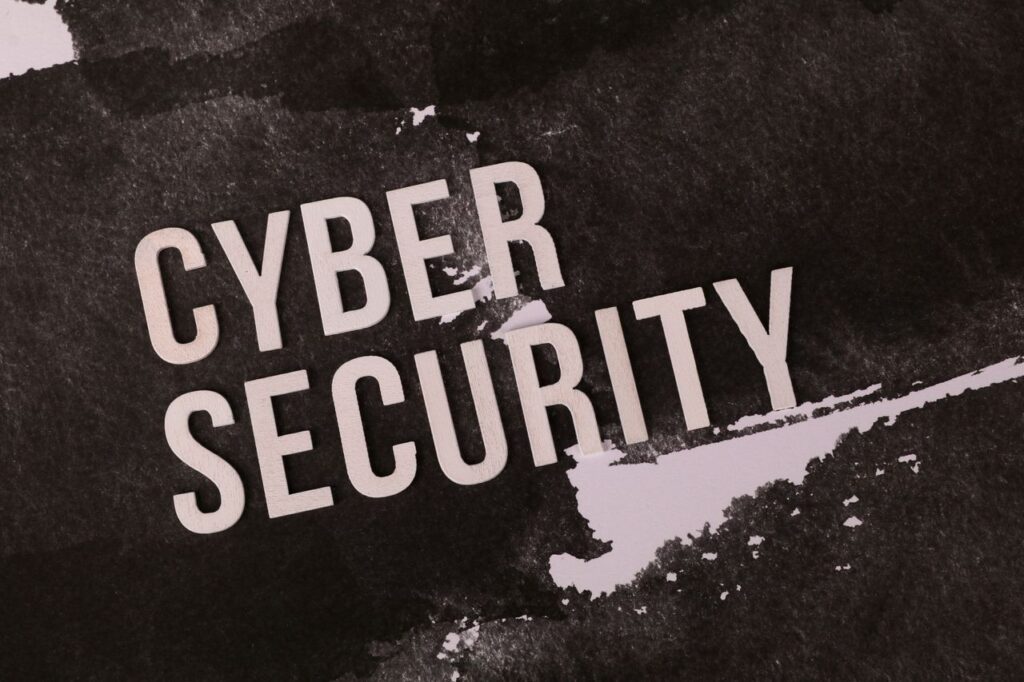 Cyber security concept shown on grunge-style background highlights the importance of digital protection.